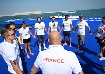 L'équipe de France d'eau libre à Doha